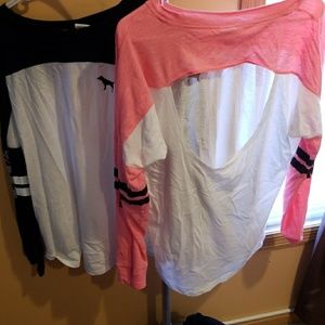 Pink VS lot of 2 open back long tees